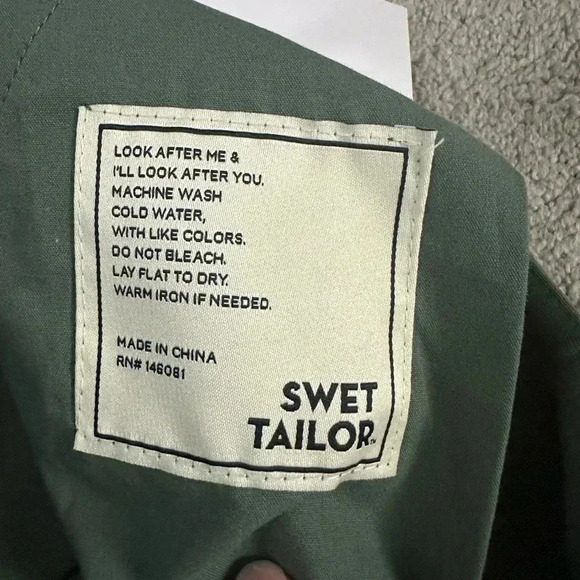 Swet Tailor Men’s The Everyday Chino Short Olive Green - Picture 7 of 10